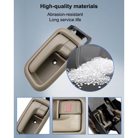 Qnbes 4 Pcs Interior Door Handles Beige with Bezel Fit for Toyota Tundra (Standard/Extended Cabs Only) 2000-2006, Front and Rear Side Door Handle Replace 69206-0C010-E1 81257 69205-0C010-E1
