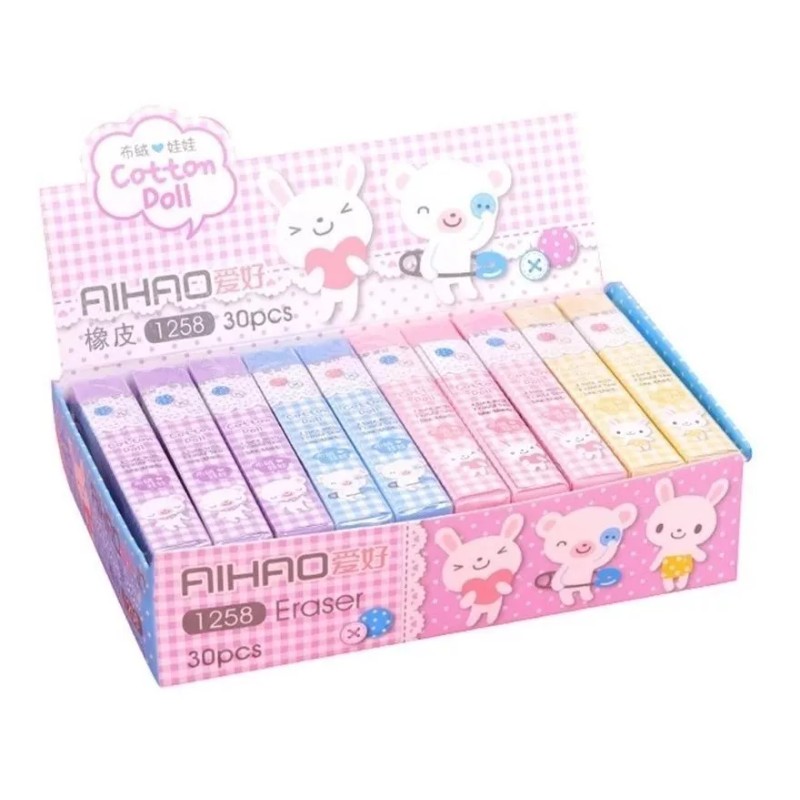 cotton doll 10pz Gomas Colores Mixtos Pastel Cotton Doll Kawaii