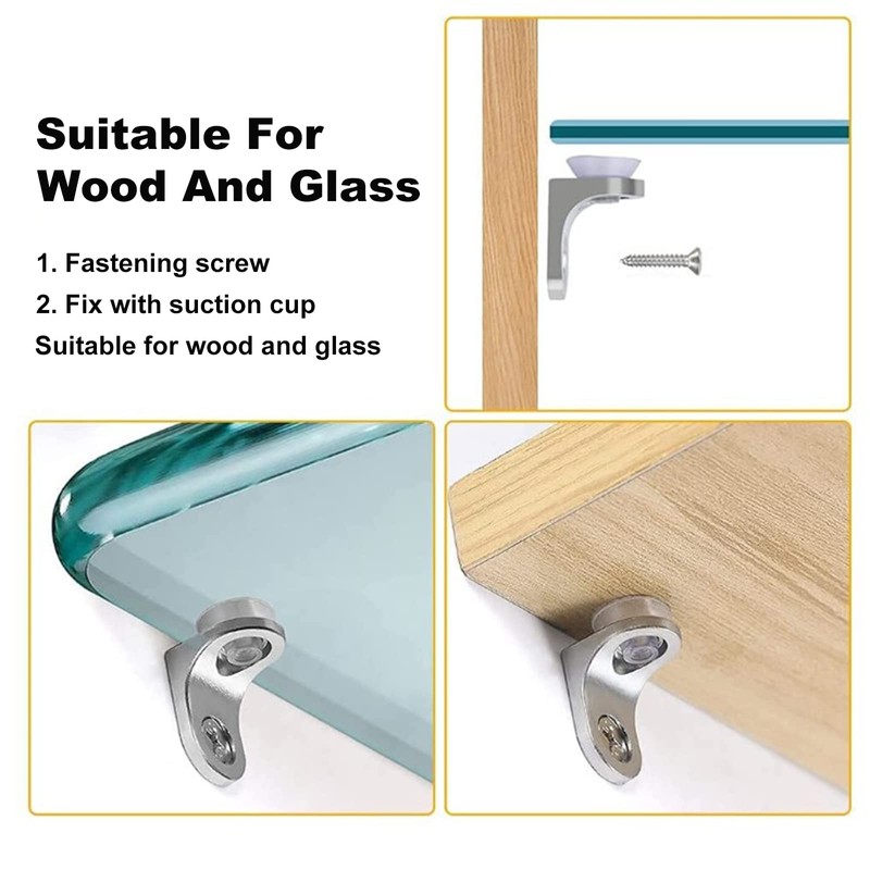 20Pcs Mounting Brace Fixing Glass Shelf Bracket Pegs Supports with