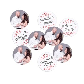 Herz & Heim® Photo Confetti with Photo for Wedding with Lovers' Name – Pack of 440 – Unusual Confetti Hearts