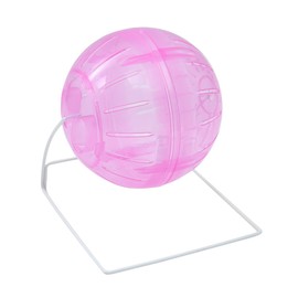 Gatuida Four in One Multifunctional Hamster Exercise Ball Pink Small Pet Run About Ball with Stand for Hamsters and Small Animals Encourages Healthy Activity and Fun Playtime