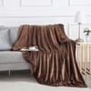 MOONLIGHT20015 Fleece Blanket Throws for Sofas - 400 GSM Brown
