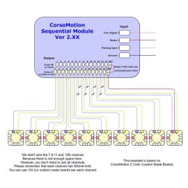 CorsoMotion Sequential Flash Control Module, 14+14 Channel, GND power/control Ver 2.00 |each