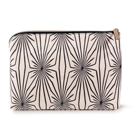 AMÉLIN ARCHIVE Large Canvas Zipper Pouch, Vintage Inspired Pencil Case for Adults, Travel Toiletry Bag, Pouch Bag for Supplies, Makeup or Toiletries (Composition)