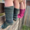 Mongrel Socks Merino Mini Mongrels Kids Socks - Blue Green