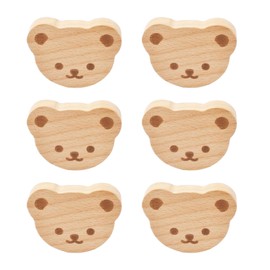 MOROBOR 6 Pcs Beech Wooden Knobs Single Hole Beech Wood Cabinet Drawer Knobs with Screws and Expansion Tube