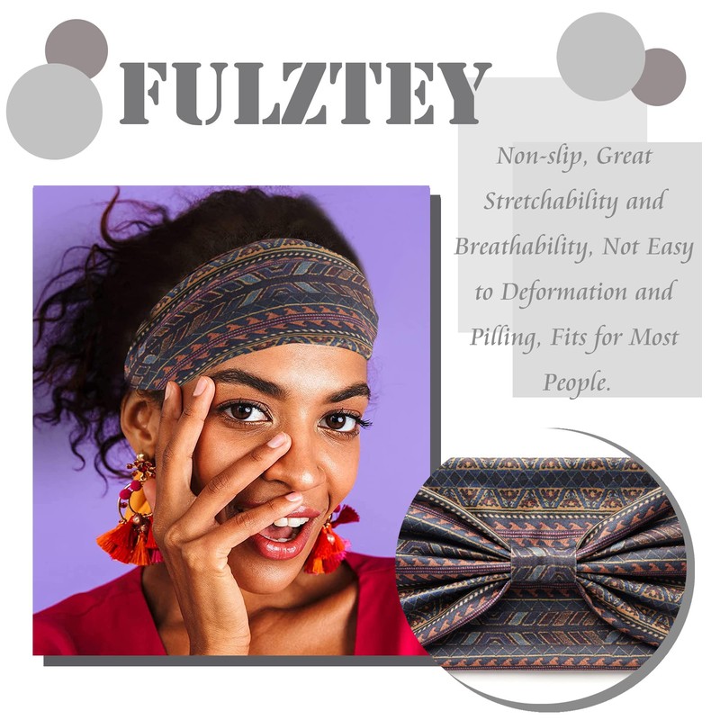 FULZTEY - Diademas bohemias para mujer, con nudo ancho y