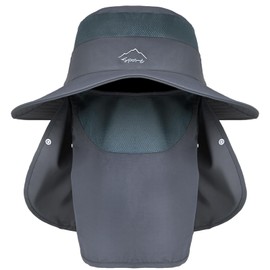 [CONTYU] サファリハット メンズ 【着脱可】 360度日よけカバー【外作業で推奨】 軽い サラサラ素材 サイズ調整 メッシュ 農作業 ガーデニング