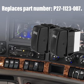 Automkt 2 PCS Spare Rocker Dash Console Switch Fits for 2006-2017 Kenworth T800 T2000 T660 T440 Replaces P27-1123-007