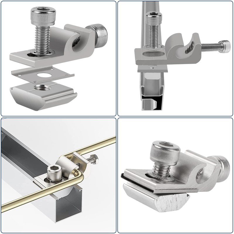 EXLECO Solar Clamp Set of 18 Aluminium Earthing Clamp for