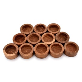 NIRMAN Acacia Wood Tealight Candle Holder for Wedding, Party, Birthday, Holiday, Home Decoration (2.25" x 2.25" x 1"), (Set of 12)