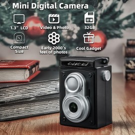 Mini Digital Camera, Mini Retro Camera, Vintage Camera, Wide Angle Lens, 32GB Included, Nostalgic Photos, Old Video Effects
