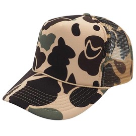 NISSUN Camouflage Foam Crown Mesh Back Trucker Hat (US, Numeric, 0, 1, All Brown Camo)