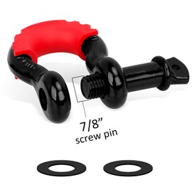 Shackles 3/4" (2 Pack) LIBERRWAY 57,000 lbs Break Strength with 7/8'' Pin D Ring Shackle Rugged Off Road Shackles Heavy Duty D Ring for Vehicle Recovery, Black