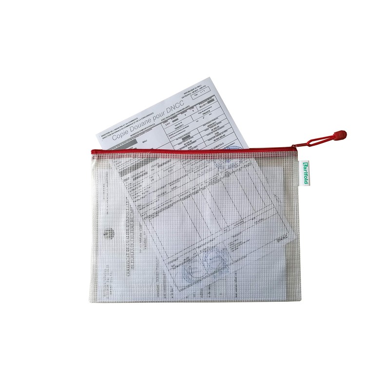 Tarifold Fr 509003 Plastic Wallets A4 Zip Document Bags Transparent