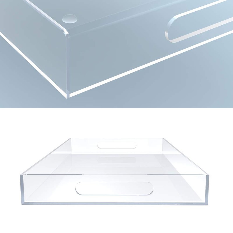 Vale Arbor Clear Acrylic Serving Tray for Vanity, Bathroom, Ottoman,