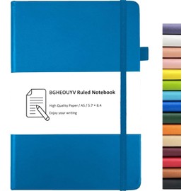 BGHEOUYV Notebook Journal, College Ruled Notebook Lined A5 160 Pages,Hard Cover Journals for Writing, Notebooks for Work Office School Women Men,5.7 inches x 8.4 inches(Dark Blue)