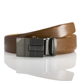 LINDENMANN Men's Full Leather Belt Made of Cowhide Leather, 33 mm Wide and 3.6 mm Thick, Can Be Shortened, Men's Automatic Belt, Cognac, Cognac