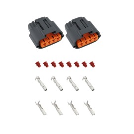 VGOL Pack of 2 4 Pin Engine Fuel Pump Connector Connector Fuel Pump Cable Harness Connector Compatible with Yamaha YFM 700 Raptor Viking 6195-0030