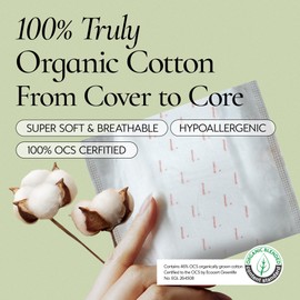 Truly Organic INERTIA Pads - The Prism with Wings for Women Heavy Absorbency (10 Count) - The Best Absorbency, NO Petroleum-Based microplastic, Chlorine, or Fragrance. (Pack of 1)