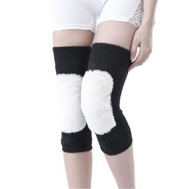 TINAYAUE Unisex Wool Leg Warmers Non Slip Warm Thicken Knee Pads Windproof Cycling Legwarmers Large Loose Stretchy Knee Sleeves for Men Women Old Cold Legs Elderly Thermal Kneepads