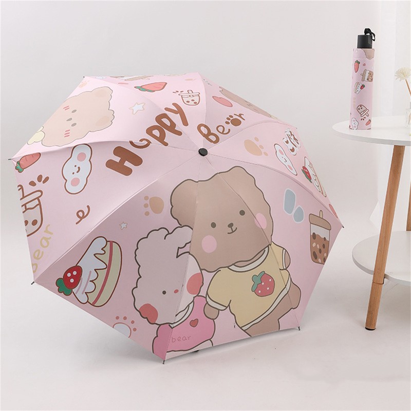Folding Umbrella Cartoon Printing UV Protection Sunscreen Thickened Waterproof Coating