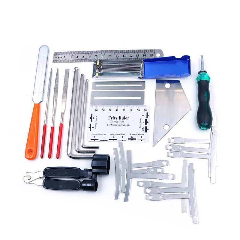Alnicov Guitar Repairing Tools Kit,25Pcs Guitar Setup Kit Including String