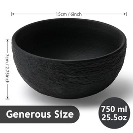 MIAMIO – 25.5 oz Bowls/Bowl Set of 4, Salad Bowls, Soup Bowls, Cereal Bowls, Ceramic Serving Bowls - Microwave, Dishwasher and Oven Safe - Oasis Collection