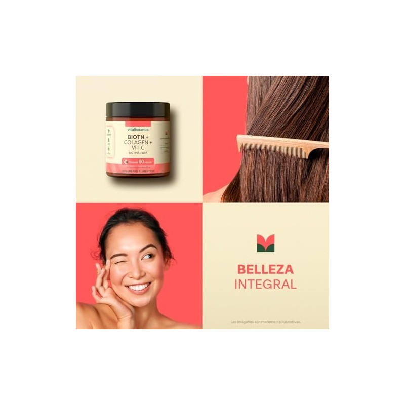 Biotina Pura Colageno Hidrolizado Vitamina C VITAL BOTANICS