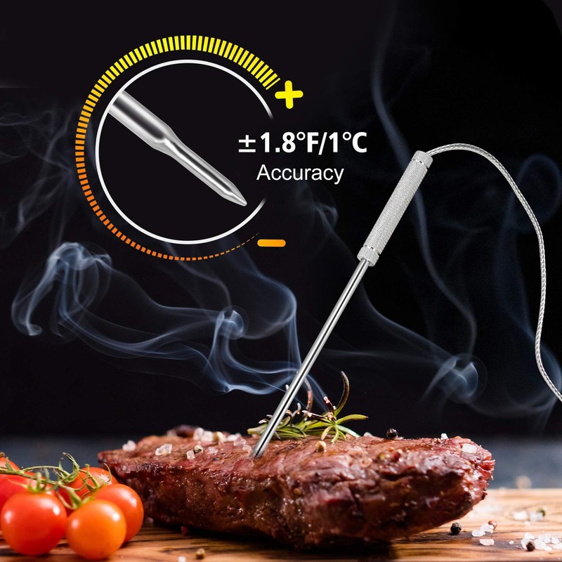 Wireless Meat Thermometer for Grilling Smoking - Kitchen Food Cooking