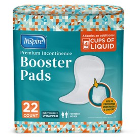 Inspire Ultra Absorbency Incontinence Booster Pads | Absorbs Over 4 Cups! Boost Adult Diapers | Incontinence Pads for Women or Men, Adhesive Strip Use in Incontinence Underwear and Diapers Leak-Free