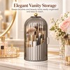 360° Rotating Makeup Brush Holder with Lid – Dust-Protected Cosmetic
