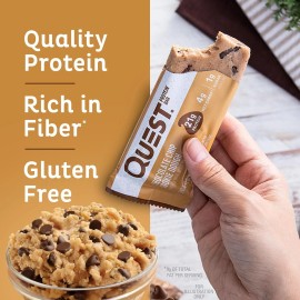 Masa para galletas con chispas de chocolate Quest Nutrition barra natural ceto alta en proteínas 12 quilates