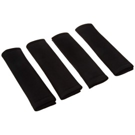 Tech Traders® 4PCS SEAT BELT COMFORT PADS- PLAIN BLACK-2 PAIR