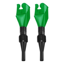 sourcing map 2pcs Flexible Snap Funnel, Universal Plastic Draining Oil Tool Retractable Automotive Fuel Funnel for Cars and Motorcycles, Green