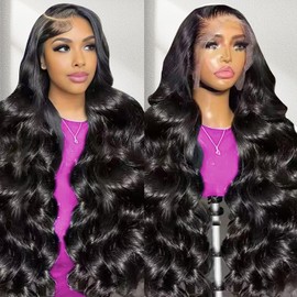 jianjin 28 Inch Body Wave Lace Front Wigs Human Hair 13x4 HD Transparent Lace Frontal Wigs Human Hair 180% Density Glueless Wigs Human Hair Pre Plucked With Natural Hairline Baby Hair Wigs For Black Women
