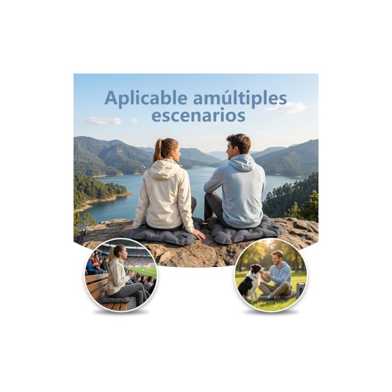 Cojín Inflable para Asiento de Avión y Viajes Largos, Portátil