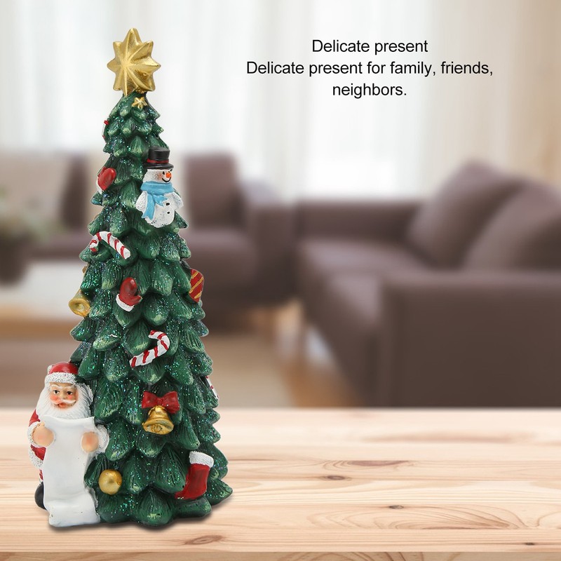 Christmas Tree Statue Durable Fadeless Resin Christmas Tree Figurine Exquisite