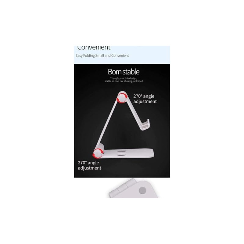 Adjustable Smartphone and Desktop Stand, Black (White)
