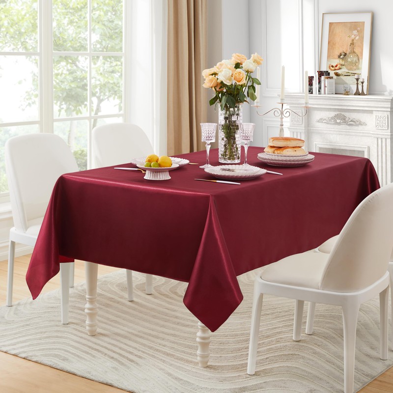 Counfeisly 1 Pack Square Tablecloth Stain Resistant Wrinkle Free Silkly