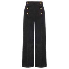 Belle Poque Womens Plus Size Jean Black Stretchy High Rise Straight Leg Denim Pants with Pockets Black Size 20 Size 22