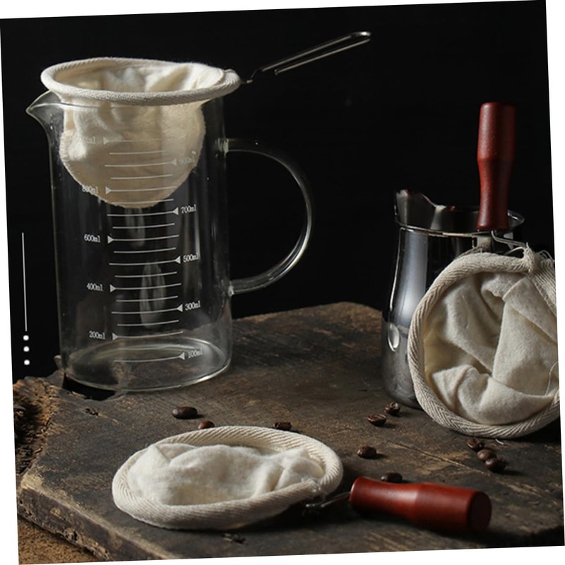 Zerodeko 2pcs Flannel Coffee Filter Strainer Bag Stainless Steel Frame