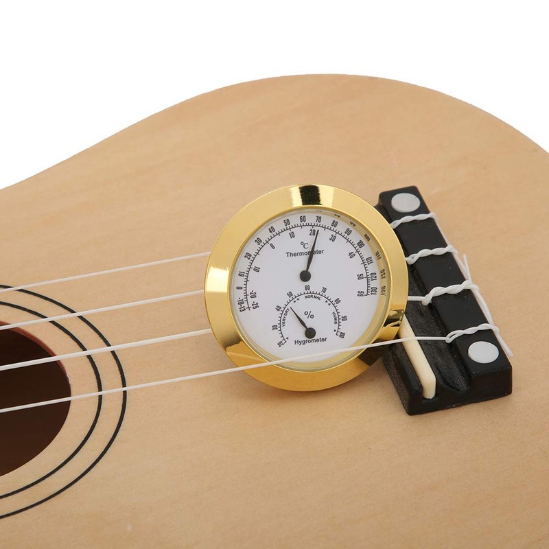 Round Thermometer Hygrometer, Humidity Temperature Meter for Violin Guitar Case