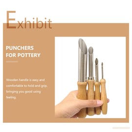 VICASKY 8pcs Circular Clay Hole Cutters Pottery Puncher Tools for Sculpture Comfortable Handle Material for Pottery and Clay Crafting