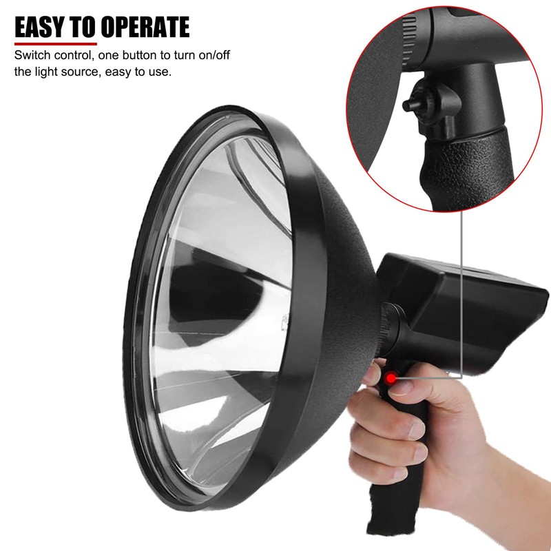 EVTSCAN Spotlight Flashlight, 100W HID Handheld Torch Hunting Spot Light