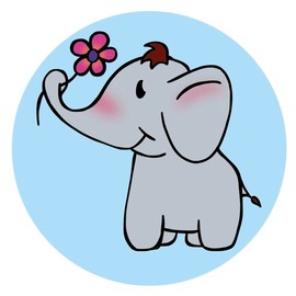 TimeTEX Commendation Stickers "Elephant", Pack of 560, 19 mm Diameter