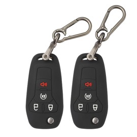 TOMALL 2 Pack for Ford Key Fob Cover Keychain, 4 Buttons Silicone Key Fob Case for 2015-2022 Ford F150 Bronco Ranger Raptor Remote Start Flip Key Case