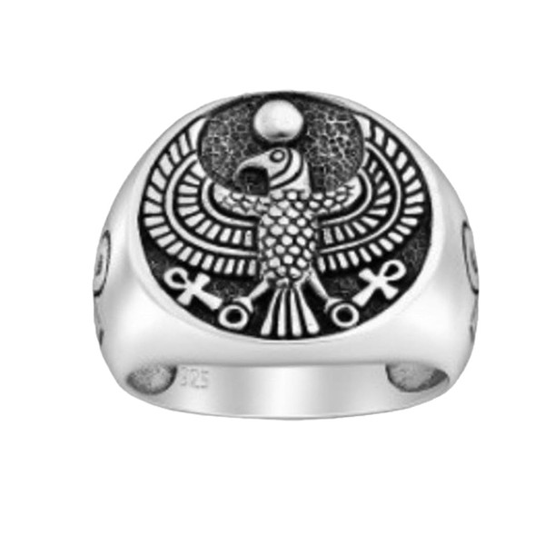 Treasure Bay Egyptian Ankh Men's Ring in 925 Sterling Silver