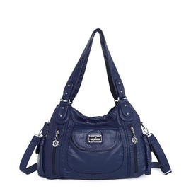 Angel Kiss Purses for Women, Large Shoulder Bag Hobo Tote Purse Mutipocket Faux Leather Satchel Hobo Purse