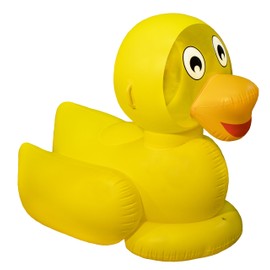 SWIMLINE ORIGINAL 9062 Giant Inflatable Lucky Ducky Pool Float Floatie Ride-On Lounge W/ Stable Legs Wings Large Rideable Blow Up Summer Beach Swimming Party Lounge Big Raft Tube Decoration Toys Kids